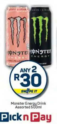 Pick n Pay Monster Energy Drink Assorted 500ml offer