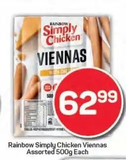 Pick n Pay Rainbow Simply Chicken Viennas Assorted 500g Each offer