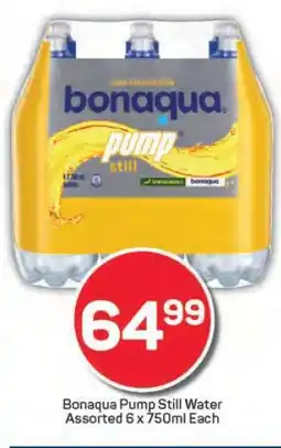 Pick n Pay Bonaqua Pump Still Water Assorted 6 x 750ml Each offer