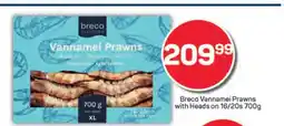 Pick n Pay Breco Vannamei Prawns with Heads on 16/20s 700g offer