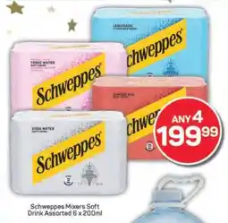 Pick n Pay Schweppes Mixers Soft Drink Assorted 6 x 200ml offer