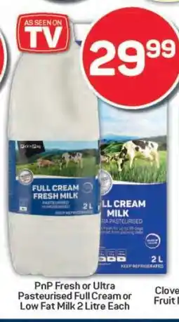 Pick n Pay PnP Fresh or Ultra Pasteurised Full Cream or Low Fat Milk 2 Litre Each offer