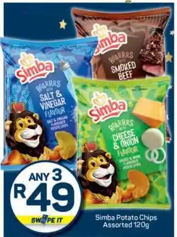 Pick n Pay Simba Potato Chips Assorted 120g offer
