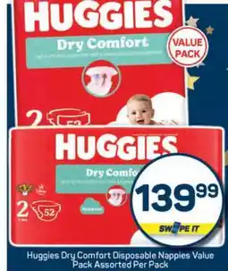 Pick n Pay HUGGIES DRY COMFORT DISPOSABLE NAPPIES VALUE PACK offer