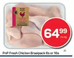 Pick n Pay PnP Fresh Chicken Braaipack 8s or 16s offer