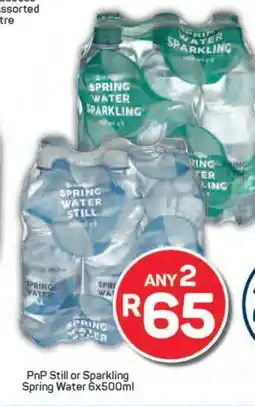 Pick n Pay PnP Still or Sparkling Spring Water 6x500ml offer