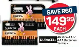 Pick n Pay Duracell Alkaline AA or AAA Batteries 12-Pack offer