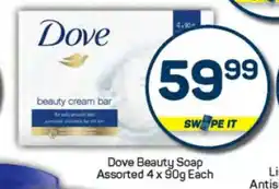Pick n Pay Dove Beauty Soap Assorted 4 x 90g Each offer