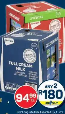 Pick n Pay PnP Long Life Milk Assorted 6 x 1 Litre offer