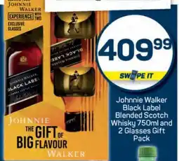 Pick n Pay Johnnie Walker Black Label Blended Scotch Whisky 750ml and 2 Glasses Gift Pack offer