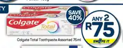 Pick n Pay Colgate Total Toothpaste Assorted 75ml offer
