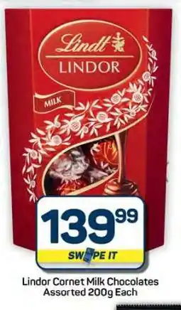 Pick n Pay Hypermarket Lindor Cornet Milk Chocolates offer