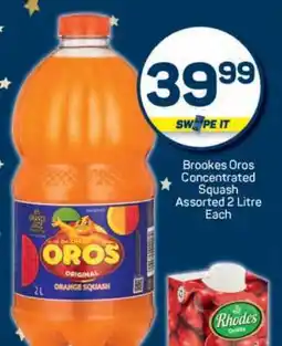 Pick n Pay Brookes Oros Concentrated Squash Assorted 2 Litre Each offer