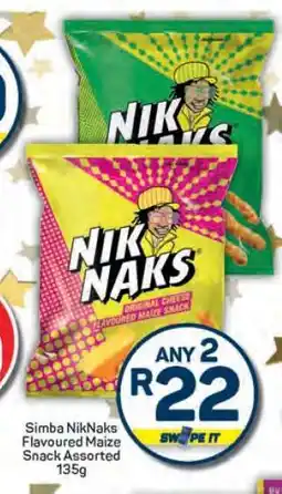 Pick n Pay Simba NikNaks Flavoured Maize Snack Assorted 135g offer