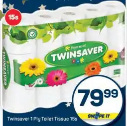 Pick n Pay Twinsaver 1 Ply Toilet Tissue-15s offer