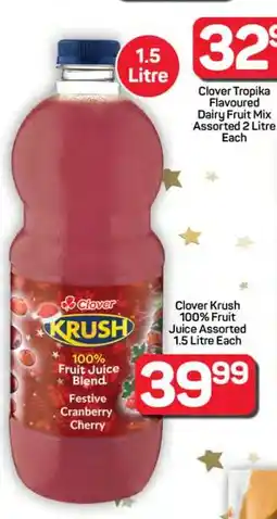 Pick n Pay Hypermarket Clover Krush 100% Fruit Juice Assorted offer