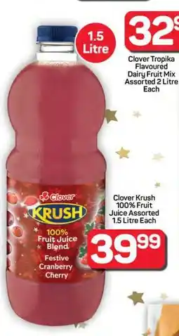 Pick n Pay Hypermarket Clover Krush 100% Fruit Juice Assorted offer