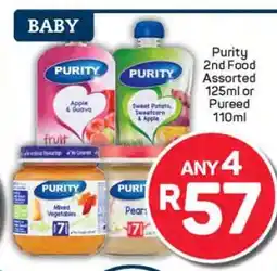 Pick n Pay Purity 2nd Food Assorted 125ml or Pureed 110ml offer