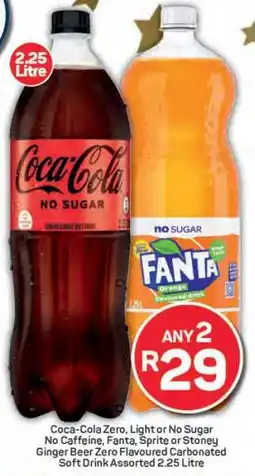 Pick n Pay Coca-Cola Zero, Light or No Sugar / Fanta, Sprite or Stoney Ginger Beer Zero offer