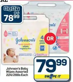 Pick n Pay Hypermarket Johnson's Baby Wipes Assorted offer