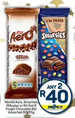Pick n Pay Nestlé Aero, Smarties, Milkybar or Kit Kat 8 Finger Chocolate Bar Assorted 80/85g offer