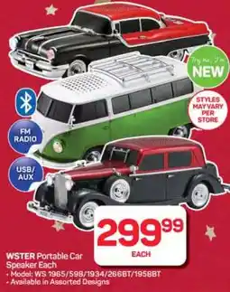 Pick n Pay Hypermarket WSTER Portable Car Speaker offer