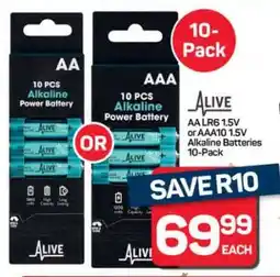 Pick n Pay Hypermarket ALIVE Alkaline Batteries 10-Pack offer