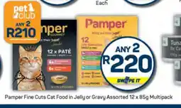 Pick n Pay Pamper Fine Cuts Cat Food in Jelly or Gravy Assorted 12 x 85g Multipack offer