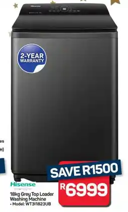 Pick n Pay Hypermarket Hisense 18kg Grey Top Loader Washing Machine offer