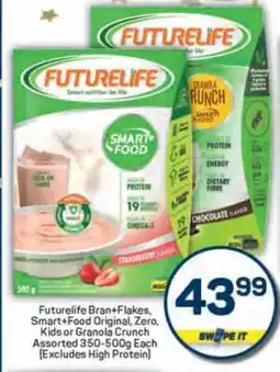 Pick n Pay Futurelife Bran+Flakes, Smart+Food Original, Zero, Kids or Granola Crunch offer