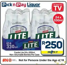 Pick n Pay Hypermarket Castle Lite 24 x 330ml offer