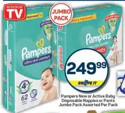Pick n Pay Pampers New or Active Baby Disposable Nappies or Pants Jumbo Pack offer