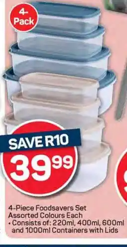Pick n Pay 4-Piece Foodsavers Set offer