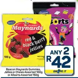 Pick n Pay Hypermarket Beacon Maynards Gummies, Jellies or Chews Assorted 100g or Allsorts Assorted 150g offer
