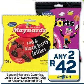 Pick n Pay Hypermarket Beacon Maynards Gummies, Jellies or Chews Assorted 100g or Allsorts Assorted 150g offer