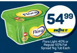 Pick n Pay Flora Light 40% or Regular 50% Fat Spread offer
