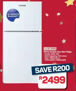 Pick n Pay Hypermarket Goldair White Double Door Bar Fridge offer