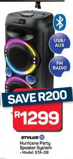 Pick n Pay Hypermarket Stylus Hurricane Party Speaker System offer