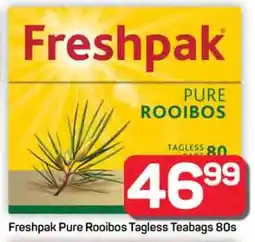 Pick n Pay Hypermarket Freshpak Pure Rooibos Tagless Teabags 80s offer