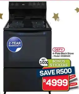 Pick n Pay Hypermarket DEFY 4-Plate Black Stove offer