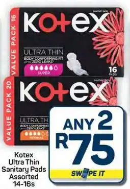 Pick n Pay Hypermarket Kotex Ultra Thin Sanitary Pads Assorted 14-16s offer
