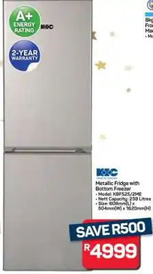 Pick n Pay Hypermarket Metallic Fridge with Bottom Freezer offer