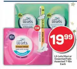 Pick n Pay Lil-Lets Maxi or Essential Pads offer