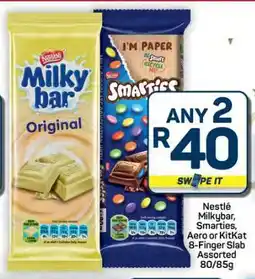 Pick n Pay Hypermarket Nestlé Milkybar, Smarties, Aero or KitKat offer