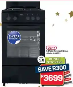 Pick n Pay Hypermarket DEFY 3-Plate Compact Stove offer