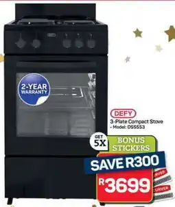Pick n Pay Hypermarket DEFY 3-Plate Compact Stove offer