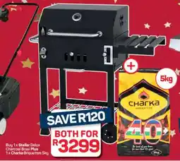 Pick n Pay Hypermarket Stellar Delux Charcoal Braai + Charka Briquettes offer