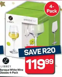 Pick n Pay Hypermarket Libbey Baroque White Wine Glasses 4-Pack offer