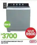 Fair Price Defy 15kg T/T Met Washing Machine DTT151 22-295 offer