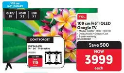 Makro TCL 109 cm 43" QLED Google TV offer